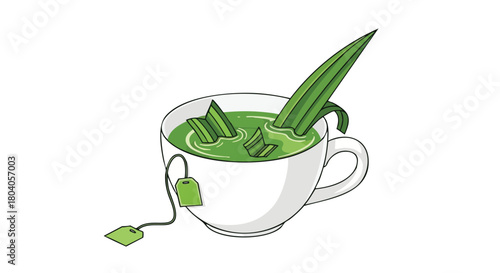 Green Tea in White Cup