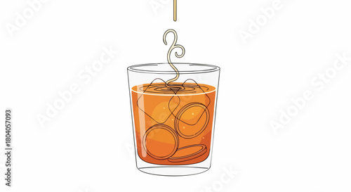 Classic Old Fashioned Cocktail with Orange Twist