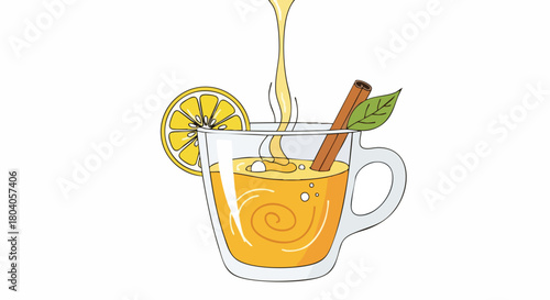 Cozy Winter Drink with Lemon and Cinnamon