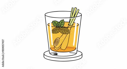 Fresh Summer Cocktail with Mint and Lemongrass