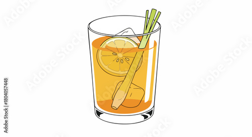 Refreshing Orange Drink with Straws
