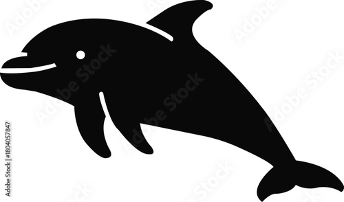 dolphin icon illustration. jumping dolphin line icon in white and black colors. jumping dolphin flat vector icon from jumping dolphin. minimalist dolphin line art icon logo symbol.