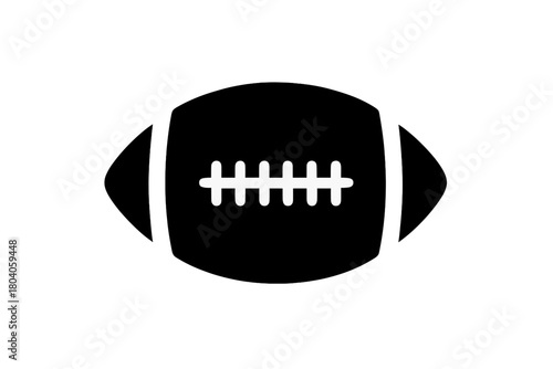 Black and white American football silhouette icon with lace detail