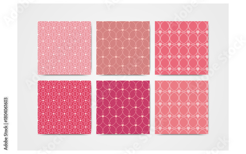 Seamless Heart Pattern Backgrounds for Valentine’s Day – Cute Romantic Geometric Vector Set.