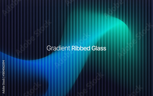 Gradient ribbed fractal glass texture pattern. gradient reflections in abstract background design