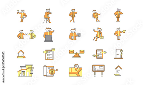 Listing Real Estate Illustration Set
