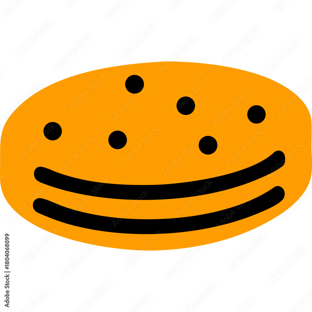 Fototapeta premium Colored Flat Illustration of a Cookie Biscuit