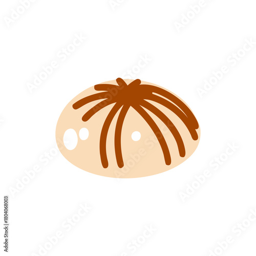 Colored Flat Illustration of a Chocolate Dessert Candy