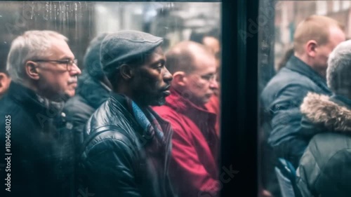 Diverse group of people standing indoors in soft natural lighting