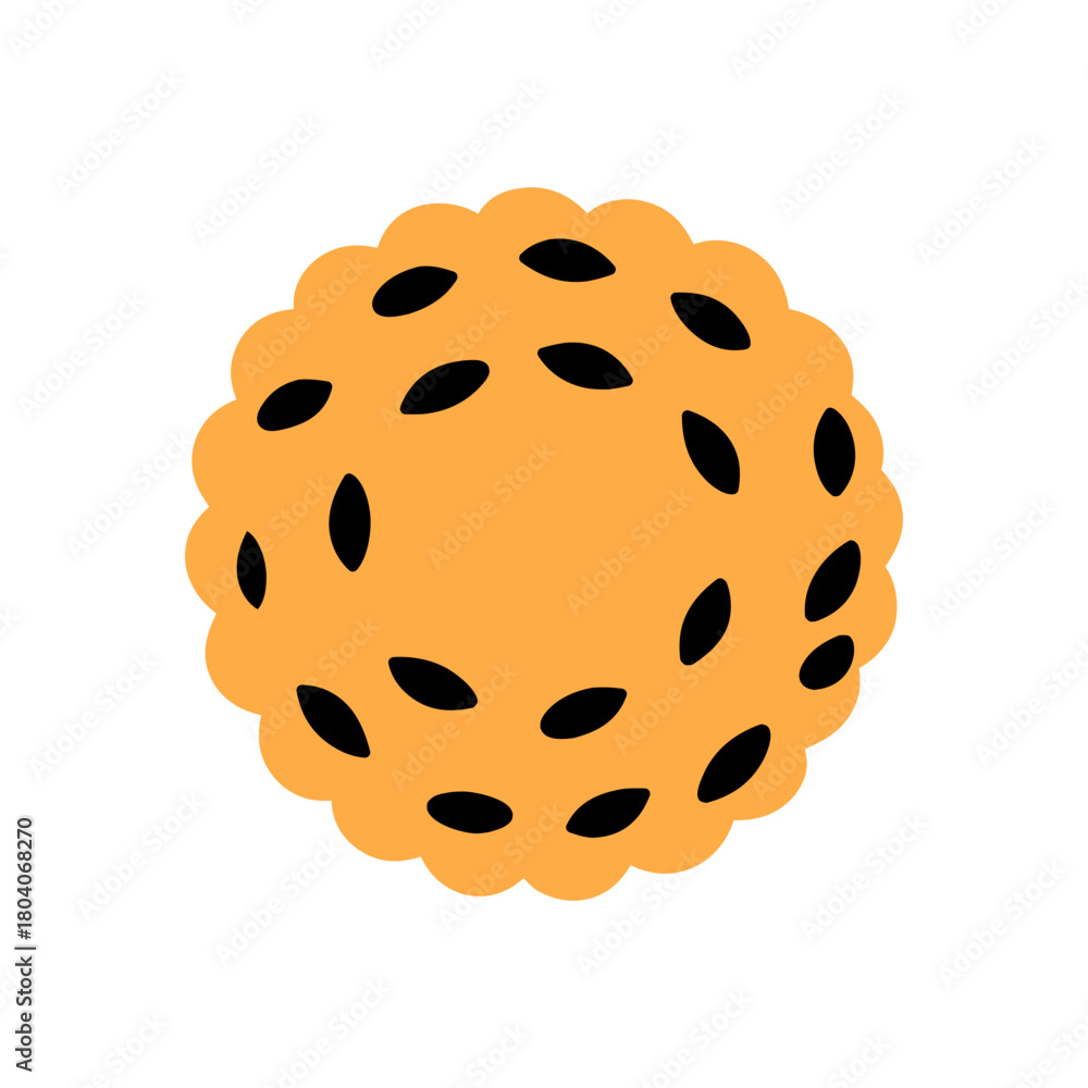 Fototapeta premium Colored Flat Illustration of a Cookie Biscuit