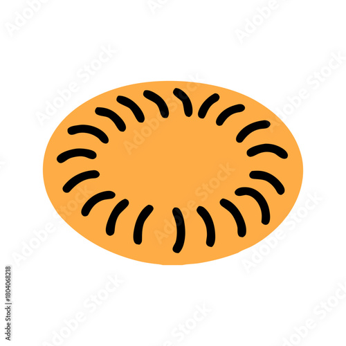 Colored Flat Illustration of a Cookie Biscuit