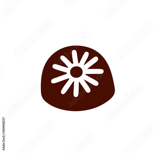 Colored Flat Illustration of a Chocolate Dessert Candy