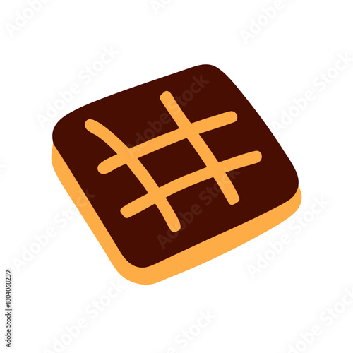 Colored Flat Illustration of a Cookie Biscuit