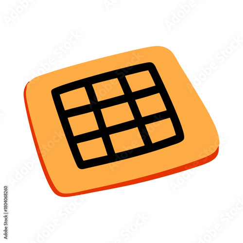 Colored Flat Illustration of a Cookie Biscuit