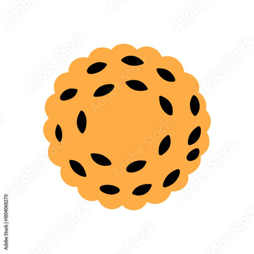 Colored Flat Illustration of a Cookie Biscuit
