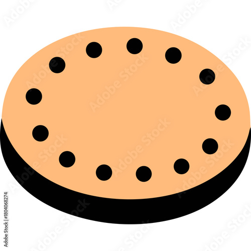 Colored Flat Illustration of a Cookie Biscuit