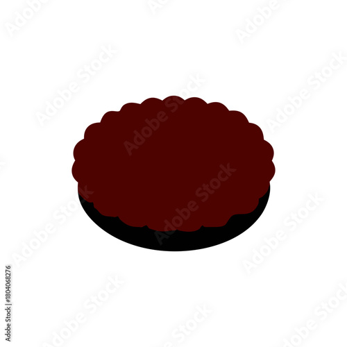 Colored Flat Illustration of a Cookie Biscuit