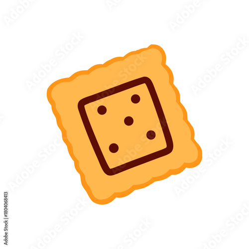 Colored Flat Illustration of a Cookie Biscuit