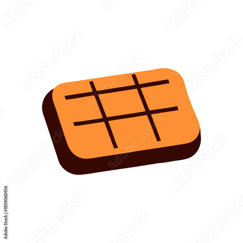 Colored Flat Illustration of a Cookie Biscuit