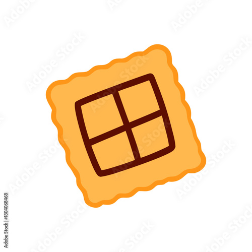 Colored Flat Illustration of a Cookie Biscuit