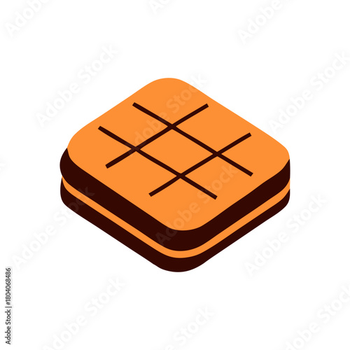 Colored Flat Illustration of a Cookie Biscuit