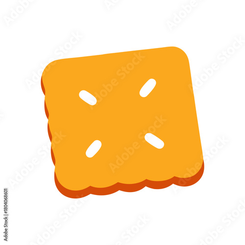 Colored Flat Illustration of a Cookie Biscuit