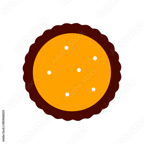 Colored Flat Illustration of a Cookie Biscuit