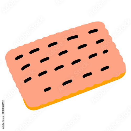 Colored Flat Illustration of a Cookie Biscuit