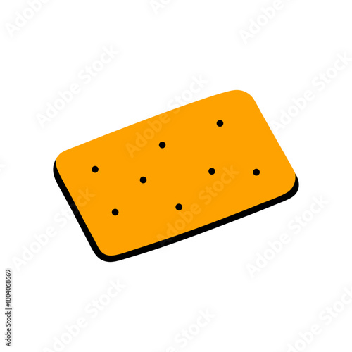 Colored Flat Illustration of a Cookie Biscuit