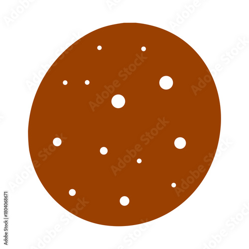 Colored Flat Illustration of a Cookie Biscuit