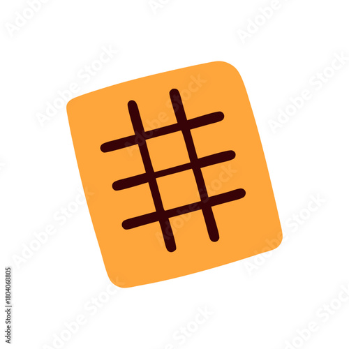 Colored Flat Illustration of a Cookie Biscuit