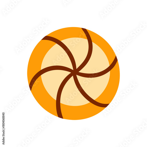 Colored Flat Illustration of a Cookie Biscuit