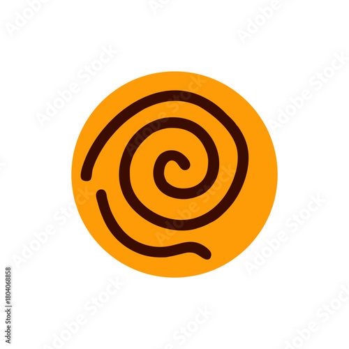 Colored Flat Illustration of a Cookie Biscuit