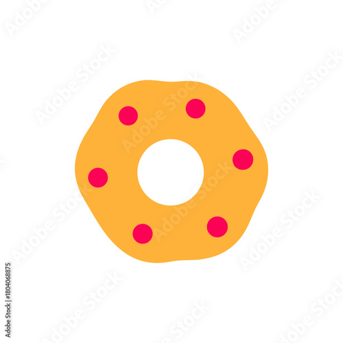 Colored Flat Illustration of a Cookie Biscuit