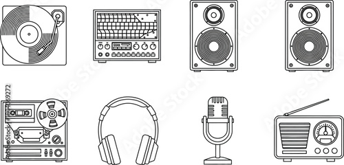 Vector art of music, audio, and sound icons