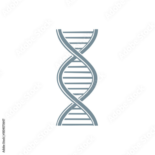 Simple DNA double helix icon. Stylized scientific symbol for genetics, biology, and medical research concepts