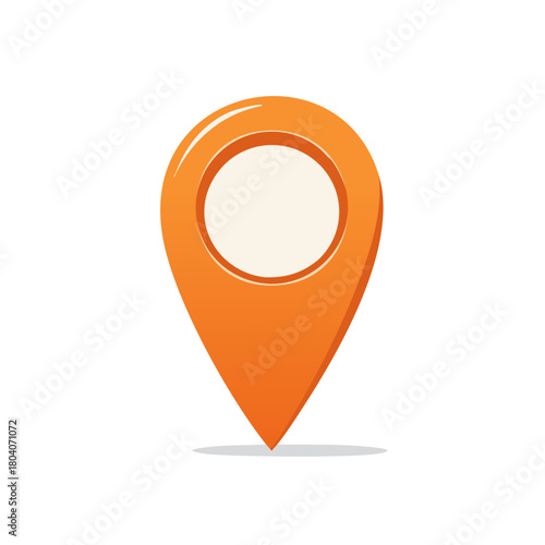 Orange Location Pinpointing Geographic Position for Navigation or Directional Maps