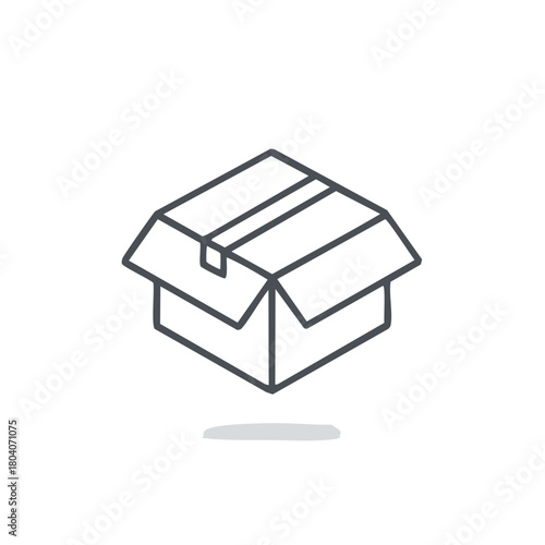 Open Box Outline Icon for Delivery or Packaging Concepts
