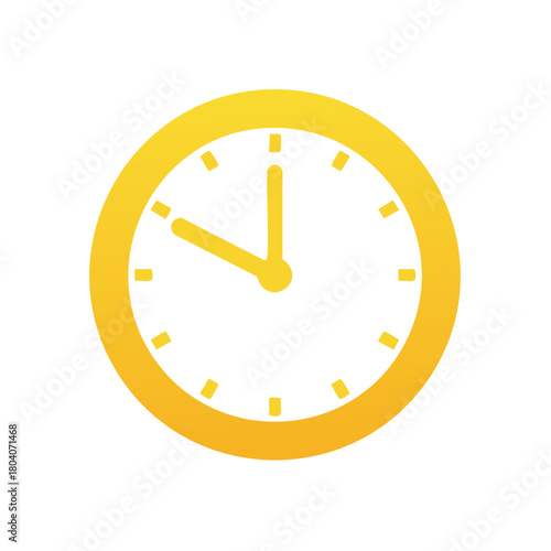 Golden yellow analog clock icon showing time and punctuality concepts