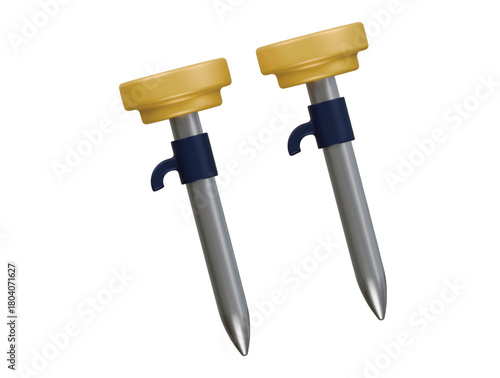 tent peg icon 3d illustration render