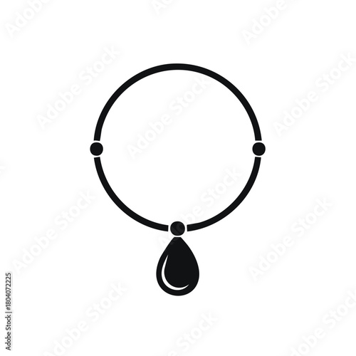 Elegant Pendant Necklace with Round Top and Teardrop Gemstone Simple Style