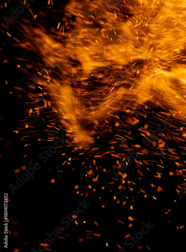 A black background with orange sparks