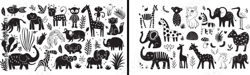 Wildlife animal illustration, jungle creature vector, forest animals artwork, safari wildlife drawing, exotic animal sketch, nature exploration art, wild jungle vector, hand drawn wildlife clipart, tr