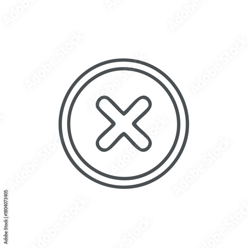 Cancel Cross Icon in Circle Shape, simple outline, error, delete, close, cancel, wrong, decline