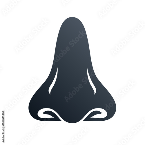 Stylized dark human nose icon representing smell and breathing