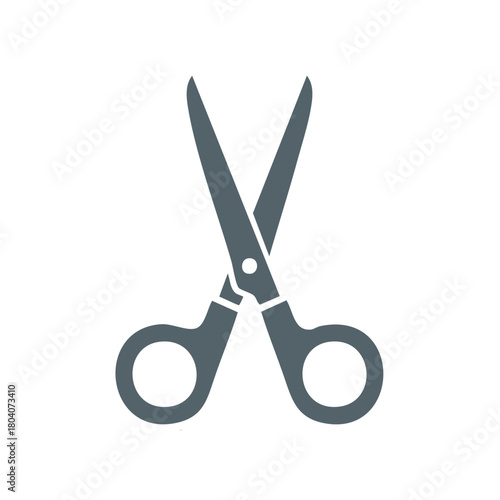 Classic Gray Scissors Icon Tool for Cutting