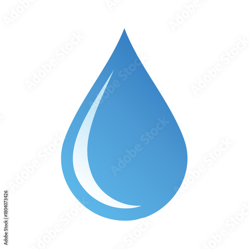 Single Blue Water Droplet with Shimmer Effect