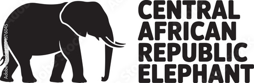 Central african republic elephant vector silhouette logo icon illustration african wildlife mammal big five