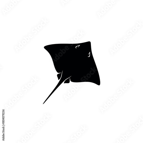 Swimming Stingray Icon Silhouette