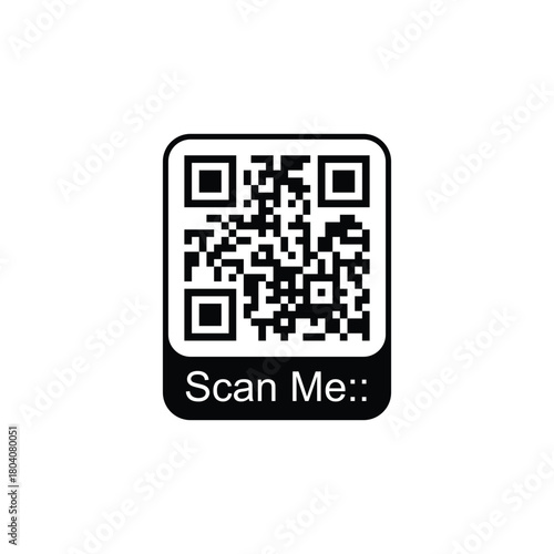 Scan qr code. QR Code with text scan me icon. dummy QR label. retail pricing barcode scan me. vector ilustration